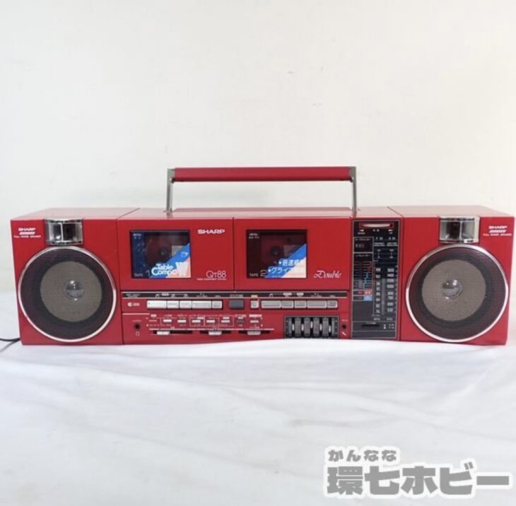 シャープ SHARP ラジオ カセットプレーヤー ラジカセ QT-88R レッド