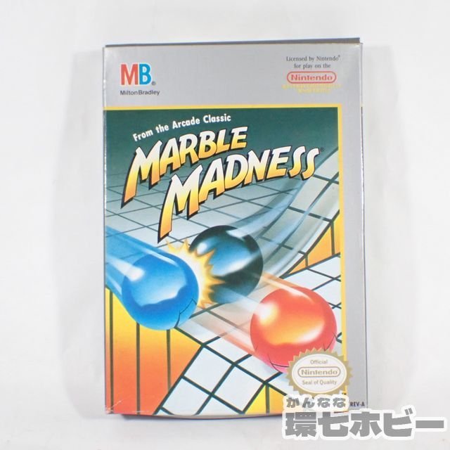 NES Milton Bradley MARBLE MADNESS マーブルマッドネス 北米版 箱・説明書あり ソフト