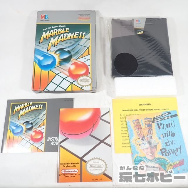 NES Milton Bradley MARBLE MADNESS マーブルマッドネス 北米版 箱・説明書あり ソフト