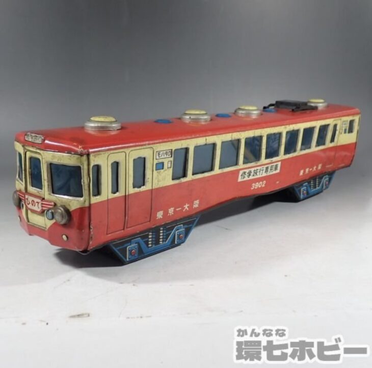 野村トーイ 修学旅行専用車 ひので モハ90 3902 東京-大阪 日本製 全長約40.5cm ブリキ