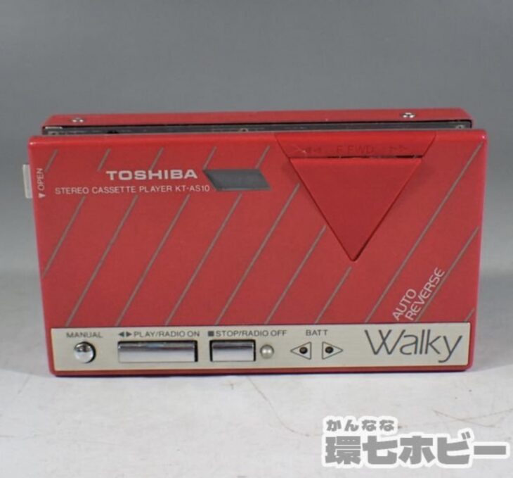 東芝 TOSHIBA KT-AS10 ウォーキー Walky ポータブル カセットプレーヤー 赤 ジャンク