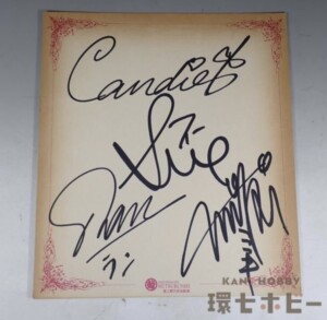 キャンディーズ スー ラン ミキ 3人寄せ書き 直筆サイン 色紙？