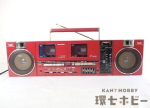 SHARP シャープ QT-88R ダブルカセット ラジカセ レッド ジャンク