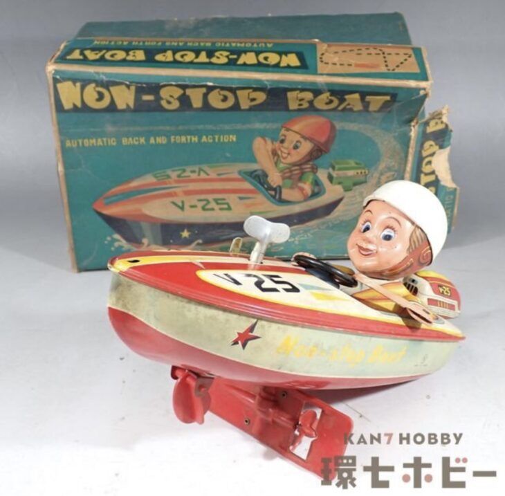 ヨネザワ NON-STOP BOAT ノンストップ ボート 日本製 ブリキ 箱付き