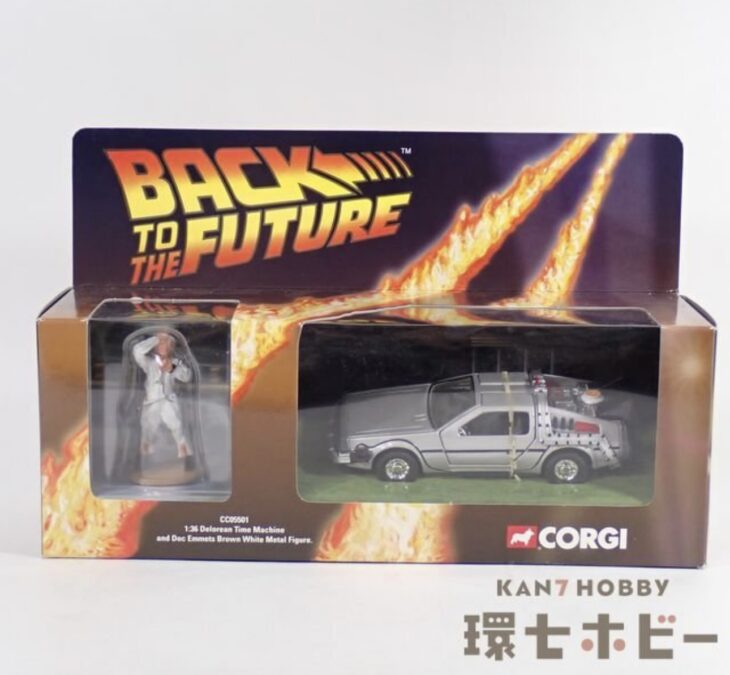 未使用 コーギー 1/36 デロリアン バックトゥザフューチャー ドク フィギュア ミニカー