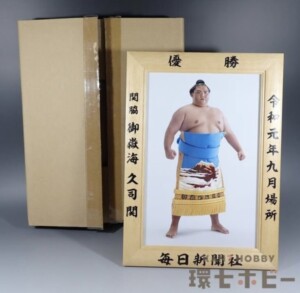 令和元年 毎日新聞社 関脇 御嶽海 久司 ミニチュア版 優勝額