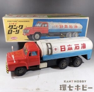 アオシン いすゞ タンクローリー フリクションカー ブリキ 日本製 全長約41cm ミニカー