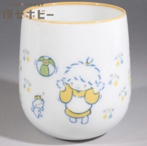 1976年 当時物 サンリオ タイニーポエム 風の子さっちゃん 陶器製 湯呑み
