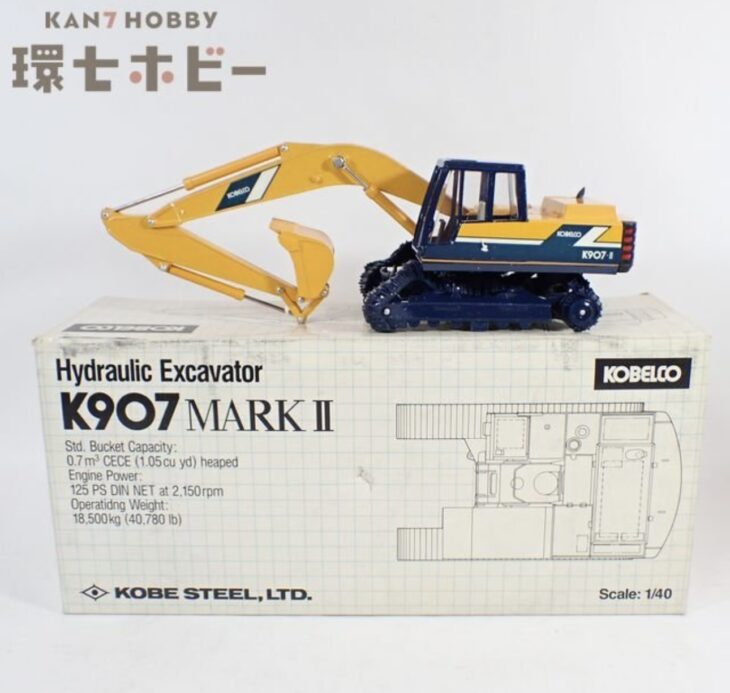 メーカー純正 神戸製鋼所 KOBELCO 1/40 K907 MARK2 ショベルカー ミニカー