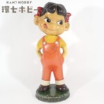 当時物 不二家 ペコちゃん カウンター 首振り人形 全高約30cm ブリキ台座