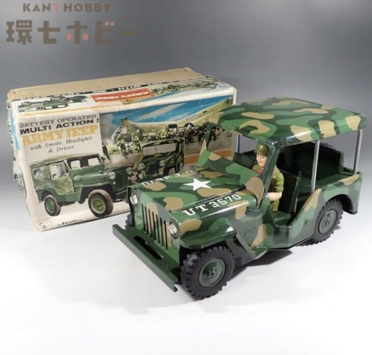 アサヒ玩具 アーミー ジープ 日本製 ブリキ